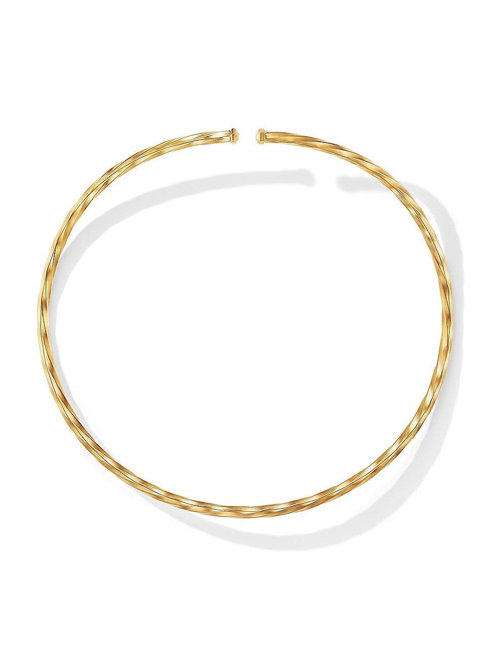 David Yurman Cable Edge Collar Necklace in Recycled 18K Yellow Gold, 14 Product Image