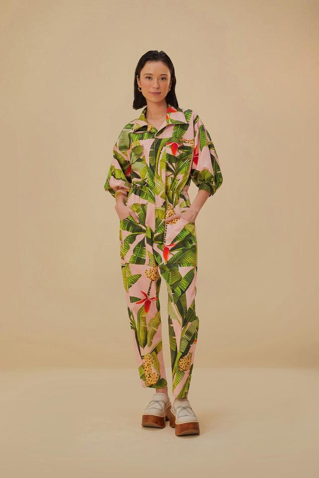 Pink Banana Leaves Jumpsuit Product Image