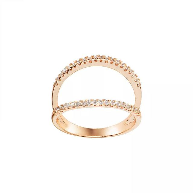 Main and Sterling Rose Gold Over Silver Medium Open Cubic Zirconia Ring, Womens Pink Tone Product Image