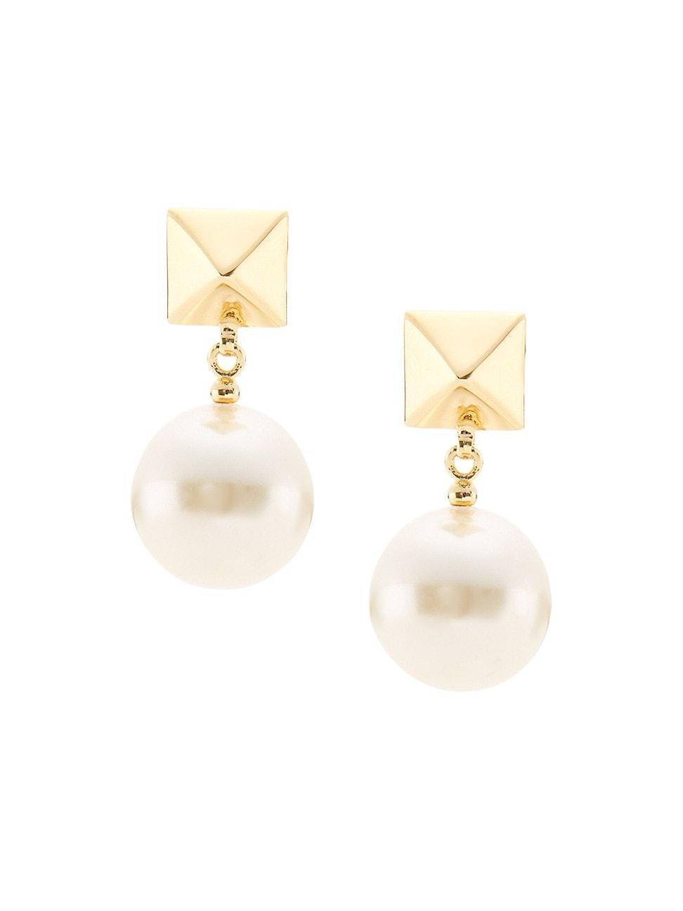 Valentino Garavani Rockstud Imitation Pearl Drop Earrings Product Image