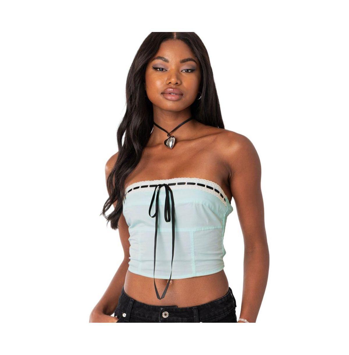 EDIKTED Poplin Bustier Top Product Image