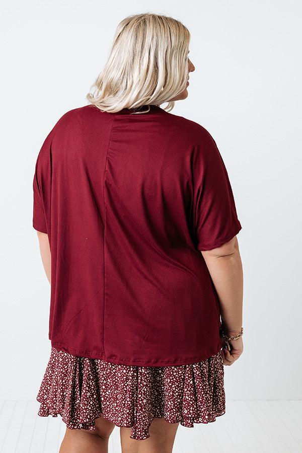 Too Lovely Shift Top In Wine Curves Product Image