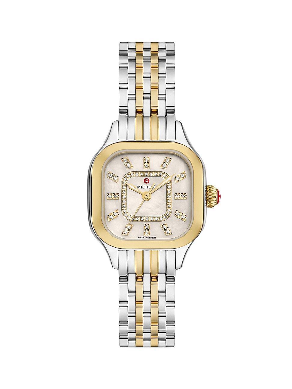 MICHELE 29mm Meggie Diamond Dial and Mother-of-Pearl Watch, Two-Tone Product Image