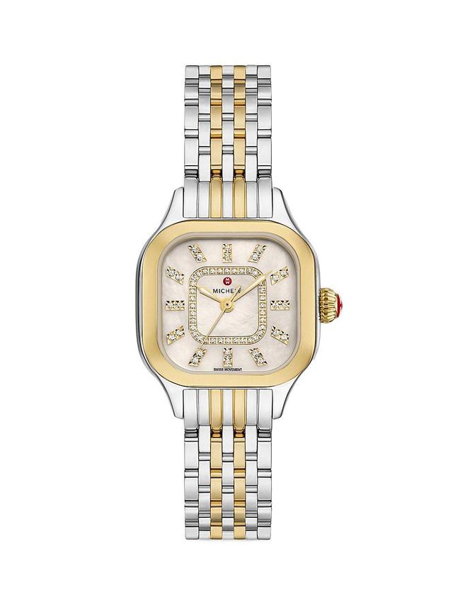 MICHELE Meggie Diamond Dial Two-Tone Bracelet Watch, 29mm at Nordstrom Product Image