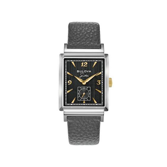 Bulova Mens Frank Sinatra My Way Gray Leather Strap Watch, 29.5 x 47mm Product Image