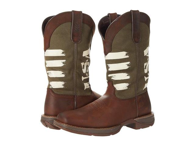 Rebel By Durango USA Mens Western Boots Brown And Green Product Image