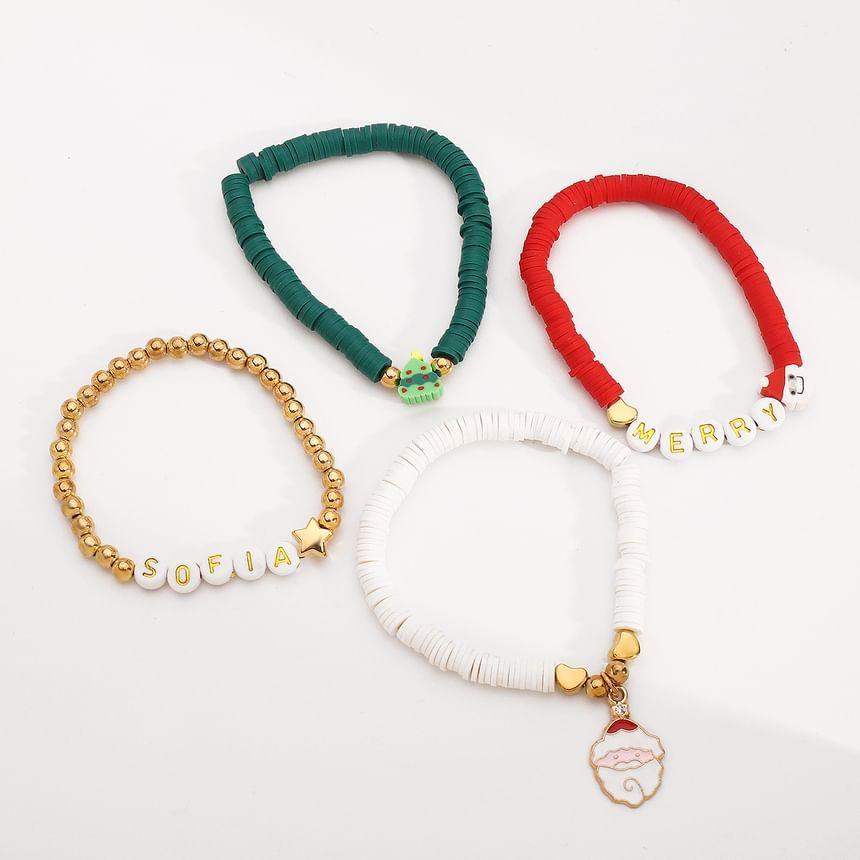 Set of 4: Christmas Beaded Bracelet Product Image