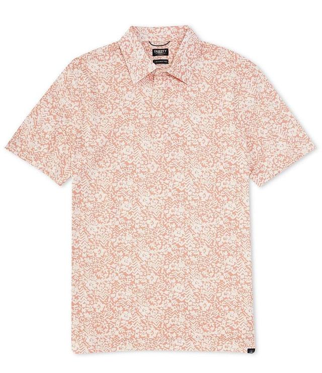 Faherty Movement Floral Print Short Sleeve Polo Shirt Product Image