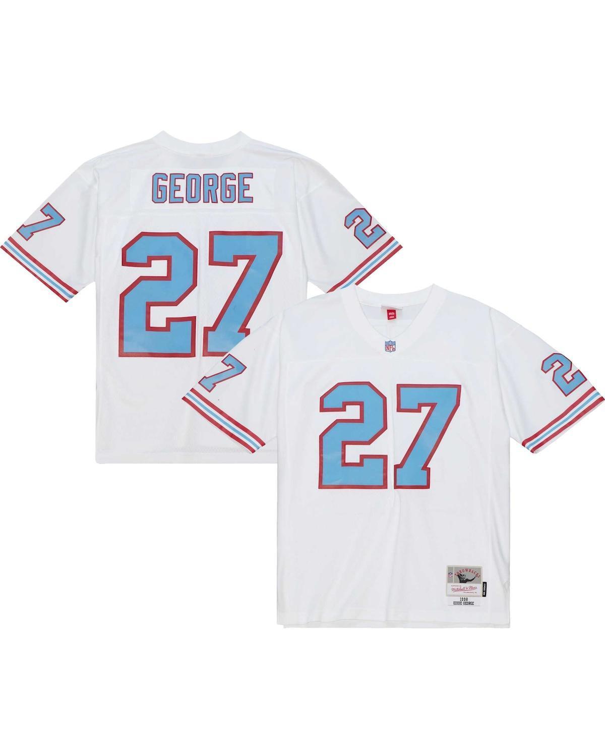 Mens Mitchell & Ness Eddie George White Tennessee Oilers Legacy Replica Jersey - White Product Image