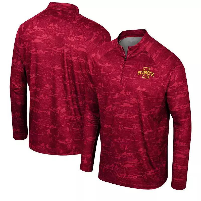 Mens Colosseum Cardinal Iowa State Cyclones Carson Raglan Quarter-Zip Jacket Product Image