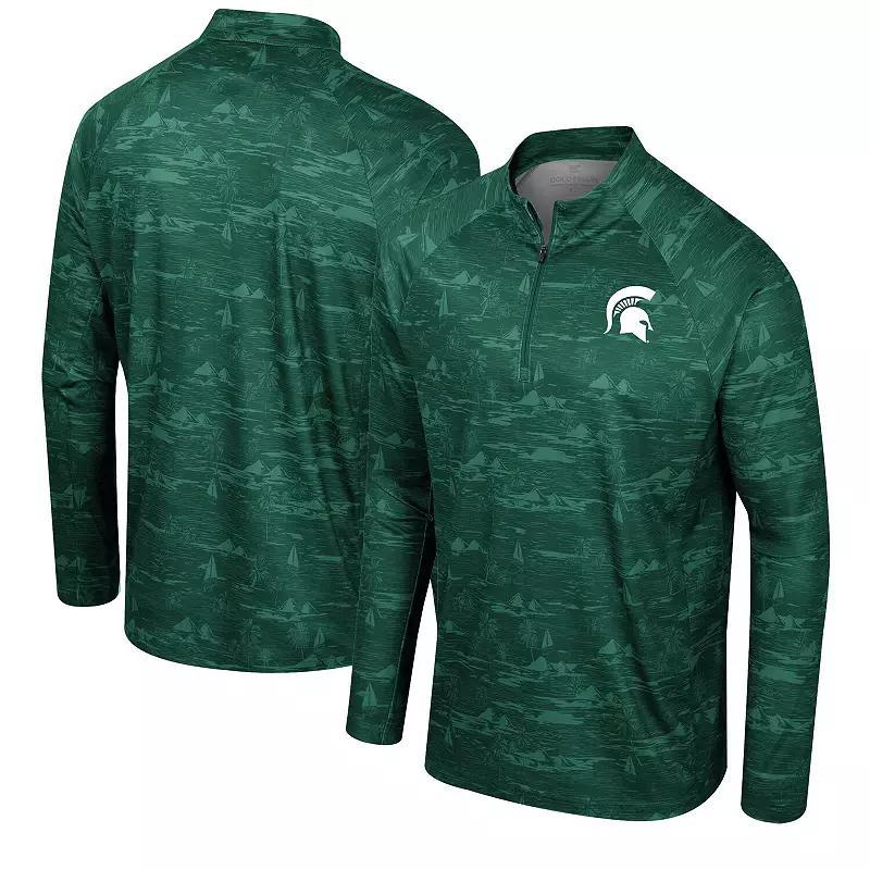 Mens Colosseum Michigan State Spartans Carson Raglan Quarter-Zip Jacket Product Image