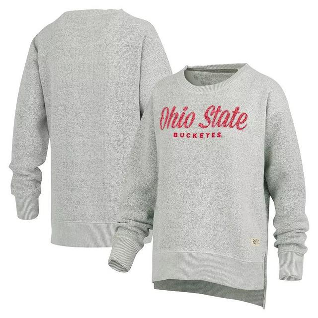 Womens Pressbox Heather Gray Ohio State Buckeyes Torrington Pullover Sweatshirt Product Image