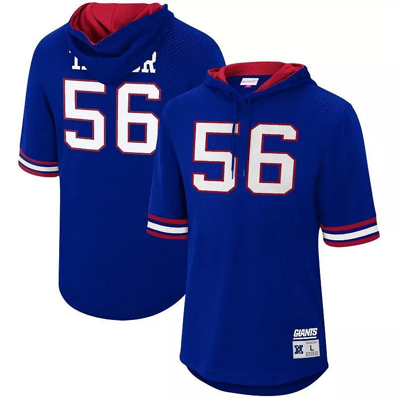 Mens Mitchell & Ness Lawrence Taylor Royal New York Giants Retired Player Mesh Name & Number Hoodie T-Shirt Product Image