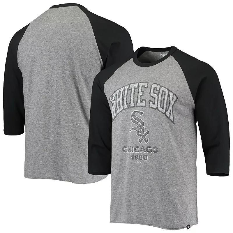 Mens 47 Heathered Gray/Black Chicago White Sox 1900 Inaugural Season Vintage Raglan 3/4-Sleeve T-Shirt Product Image