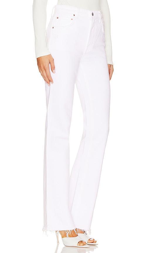 GRLFRND Melanie High Rise Boot Cut in Brentwood - White. Size 26 (also in 24, 23, 25, 27, 28, 29, 30, 31, 32). Product Image