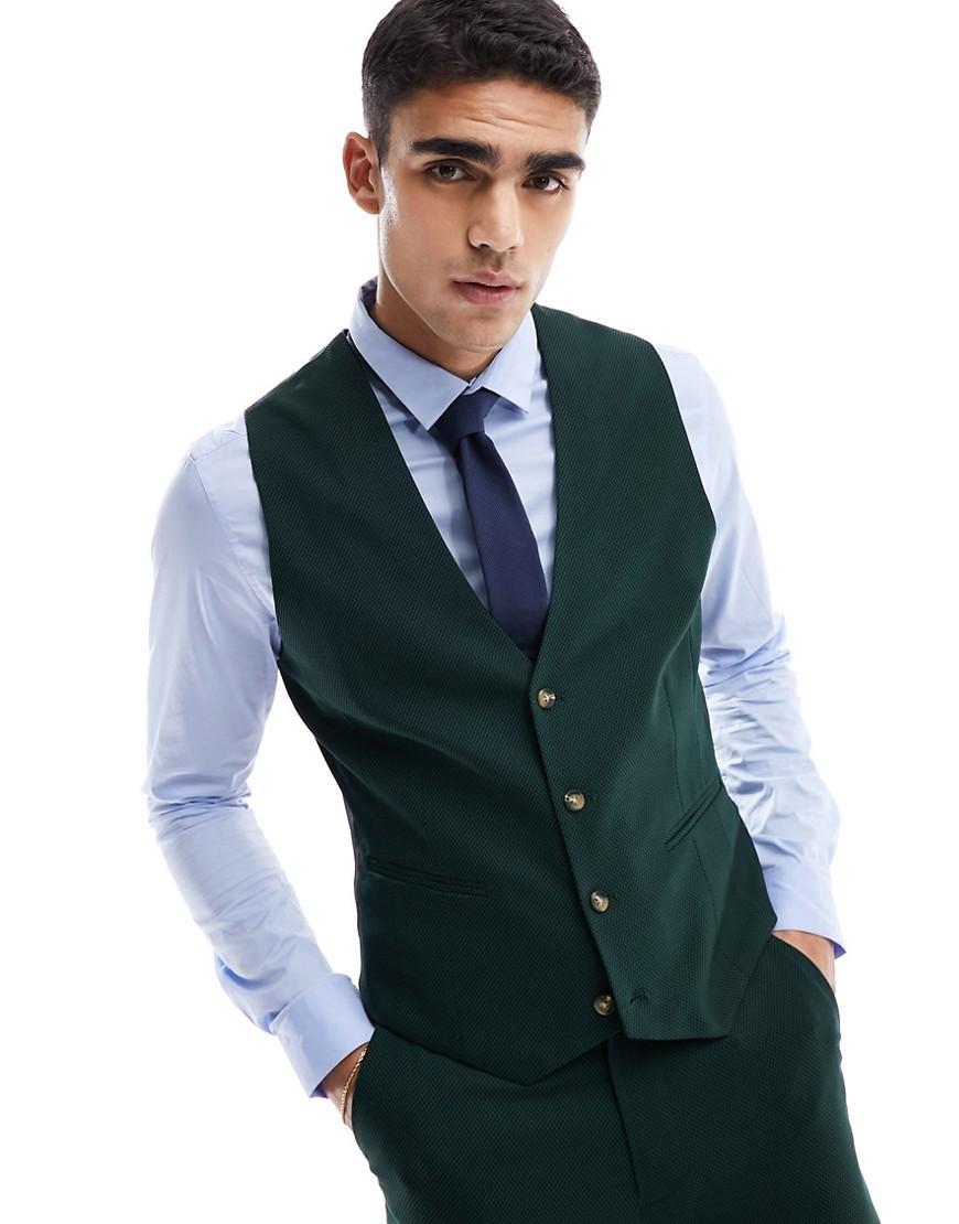 ASOS DESIGN wedding skinny suit vest Product Image