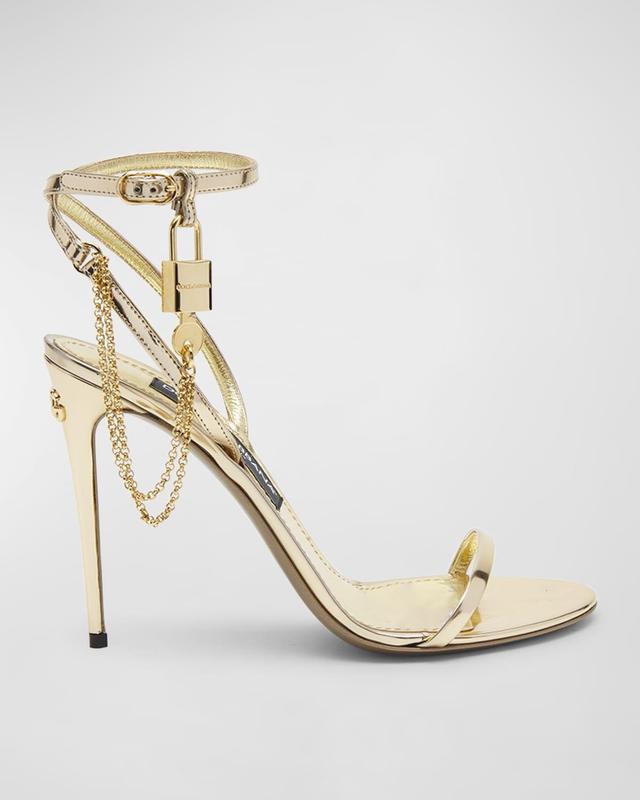 Dolce & Gabbana Womens Lock & Keychain Stiletto Sandals Product Image