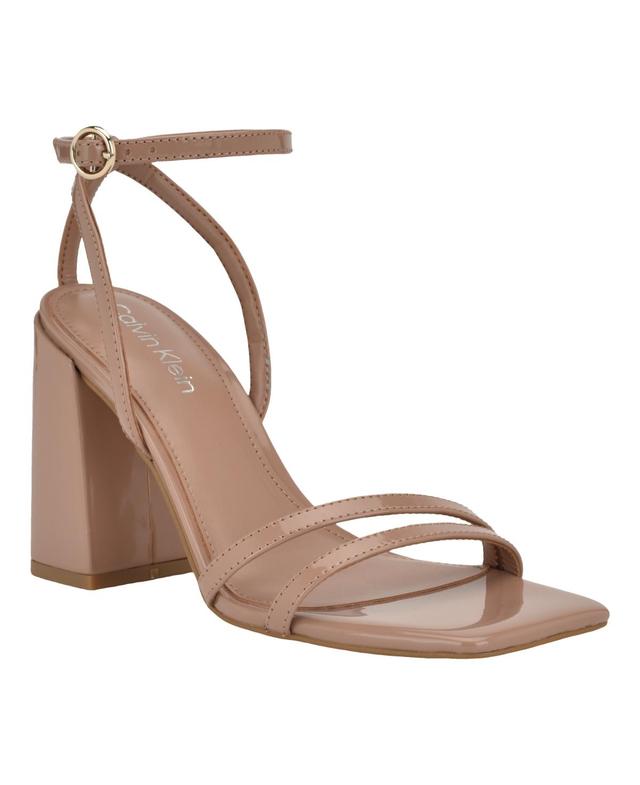 Calvin Klein Womens Sassa Block Heel Square Toe Dress Sandals Product Image