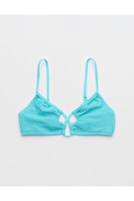 Aerie Shine Crinkle Lace Up Scoop Bikini Top Women's Product Image