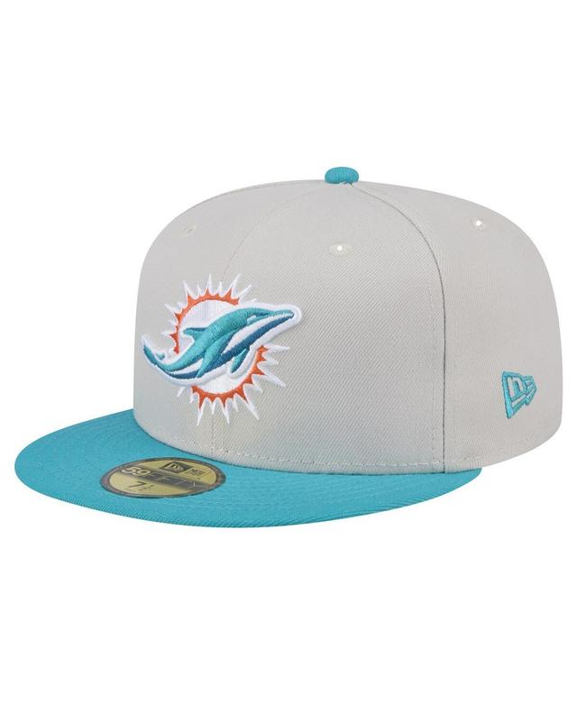 New Era Mens Miami Dolphins Stoney 59FIFTY Fitted Hat - Stone Product Image