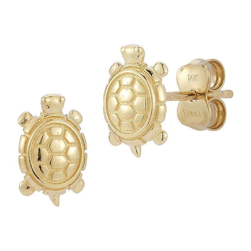 LUMINOR GOLD 14k Gold Turtle Stud Earrings, Womens Product Image