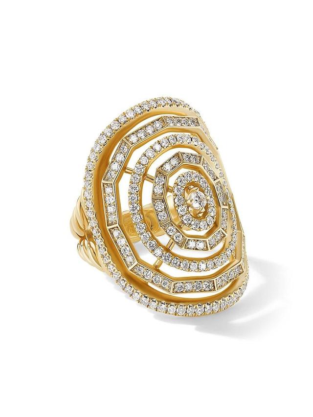 Womens Stax 18K Yellow Gold & Diamond Statement Ring Product Image