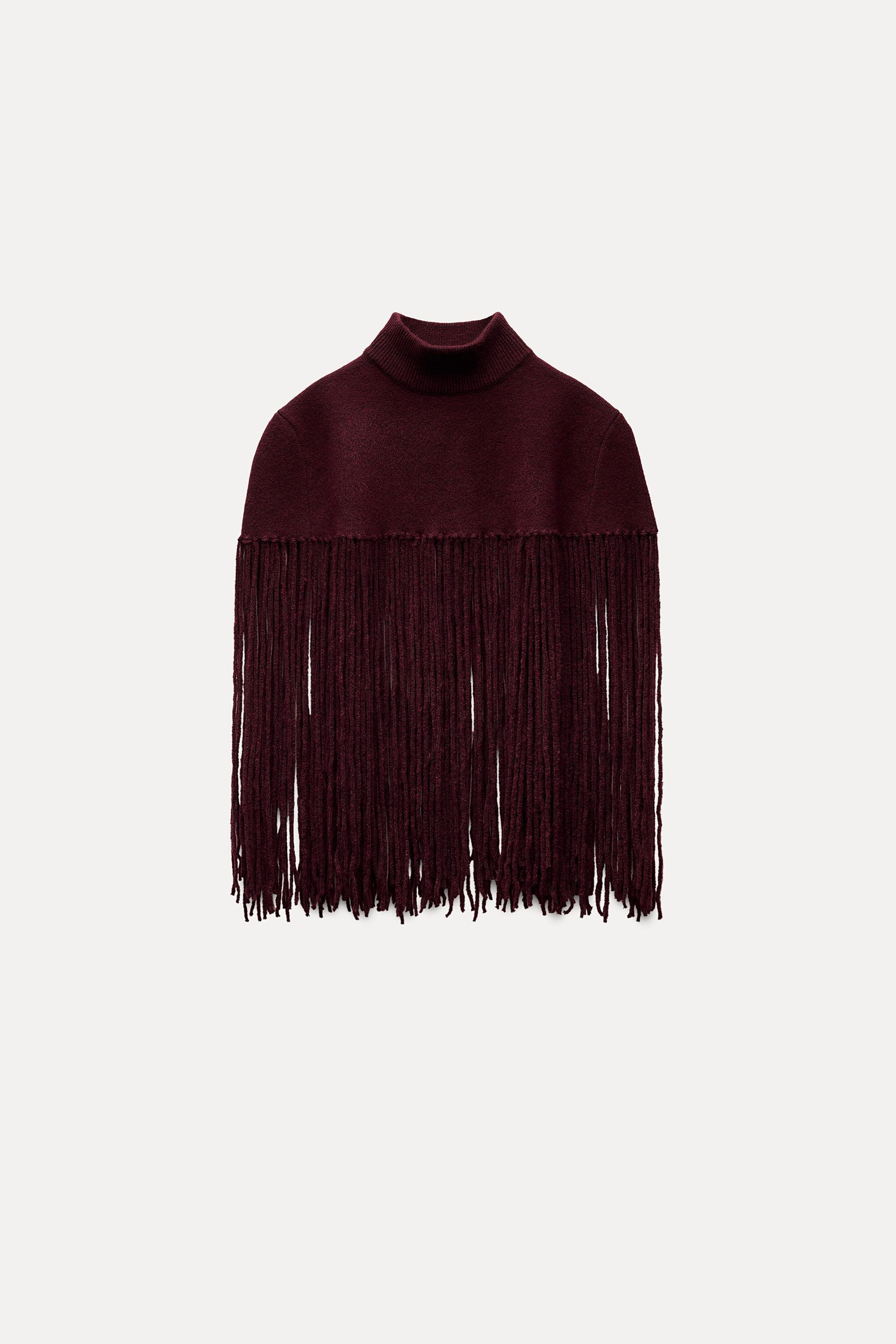 FRINGED KNIT CAPE product image