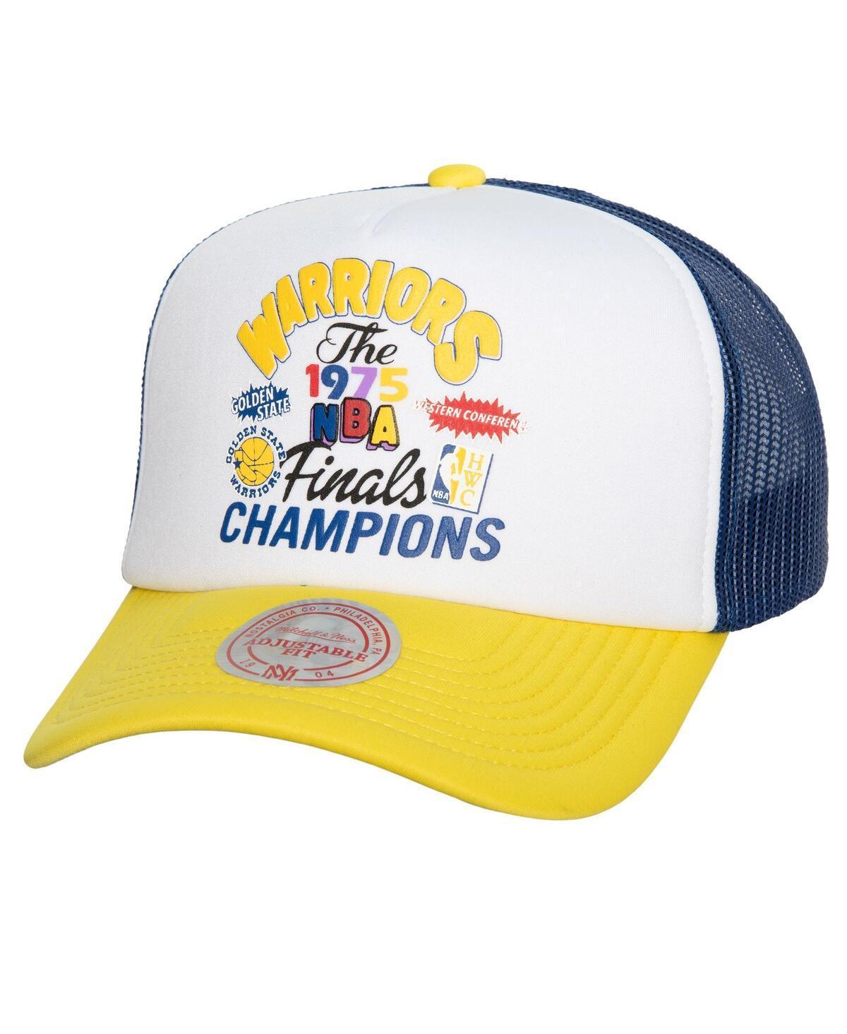 Mens Mitchell & Ness White Golden State Warriors Hardwood Classics Soul Champs Fest Trucker Adjustable Hat Product Image