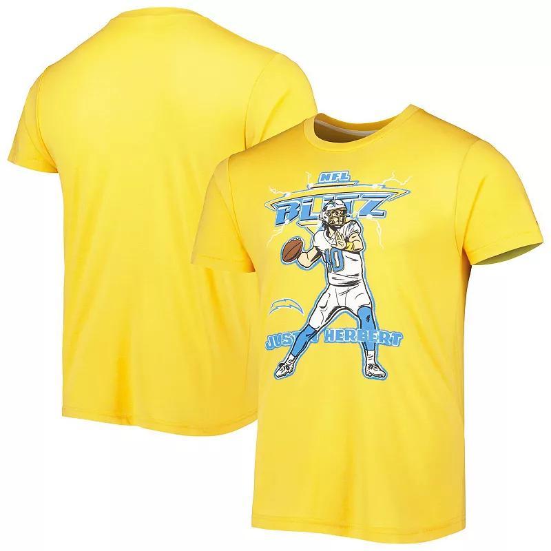 Mens Homage Justin Herbert Heathered Los Angeles Chargers NFL Blitz Player Tri-Blend T-Shirt Product Image