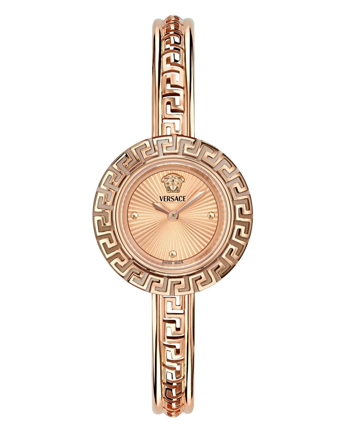 Versace Womens Swiss Rose Gold Ion Plated Stainless Steel Bangle Bracelet Watch 28mm Product Image