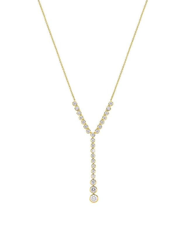 Womens 18K Gold-Plated & Cubic Zirconia Y-Necklace Product Image