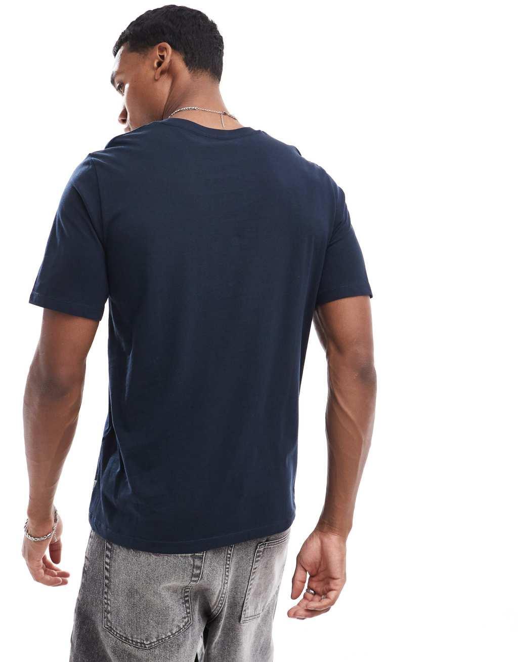 Jack & Jones 2 pack oversized stripe t-shirts in white & navy  Product Image