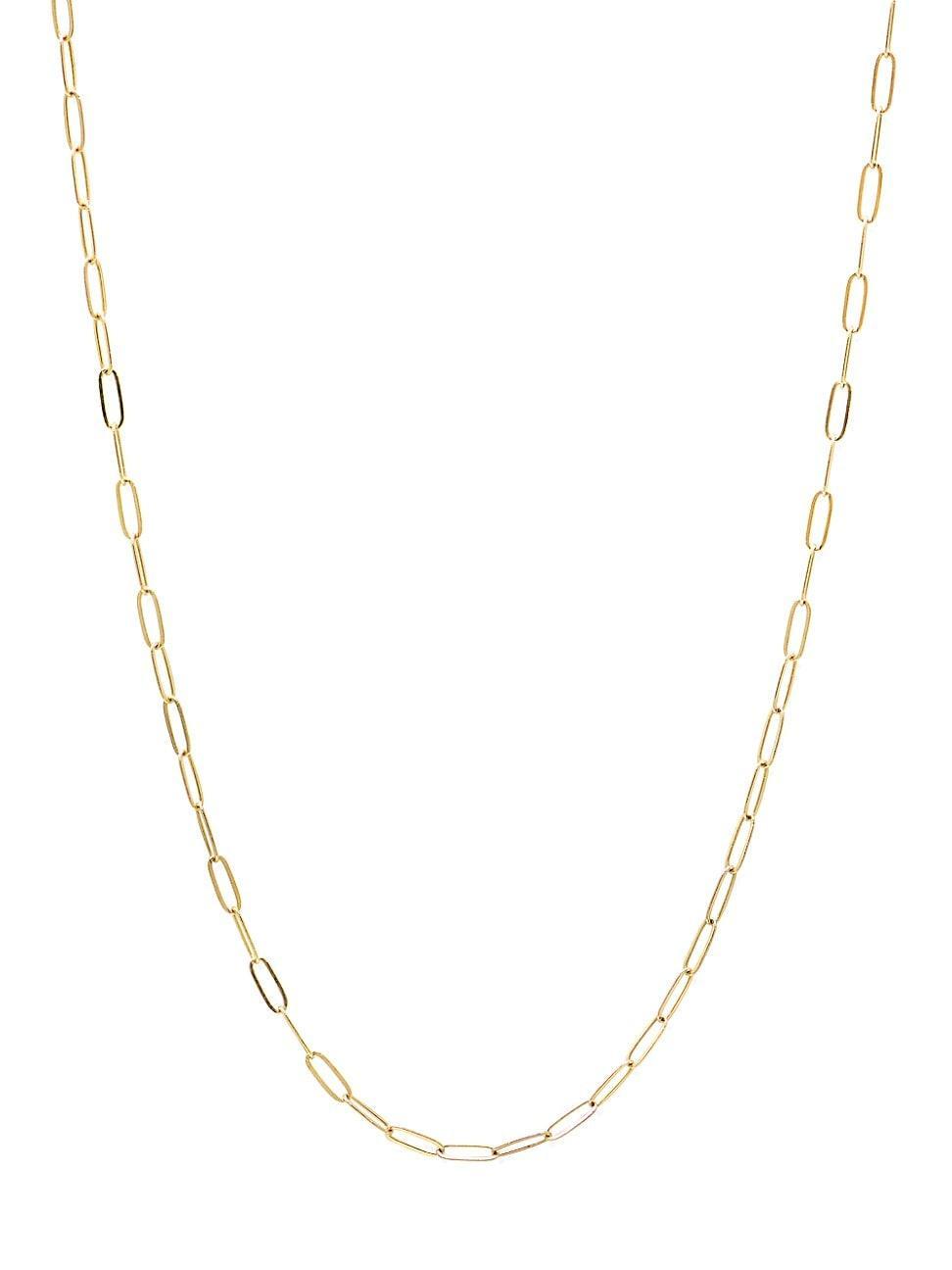 Womens 14K Yellow Gold Paper Clip Chain Necklace/17 Product Image