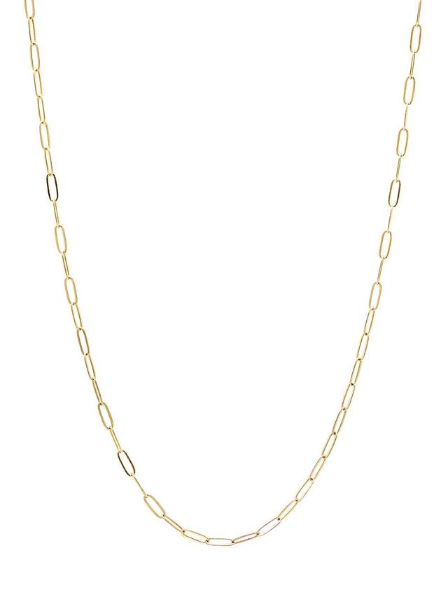 Womens 14K Yellow Gold Paper Clip Chain Necklace/17 Product Image