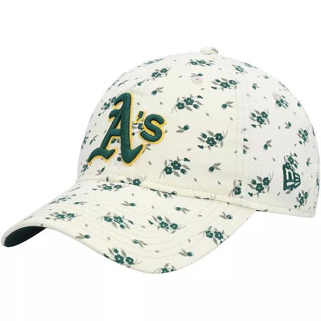 Womens New Era Cream Oakland Athletics Chrome Bloom 9TWENTY Adjustable Hat Product Image