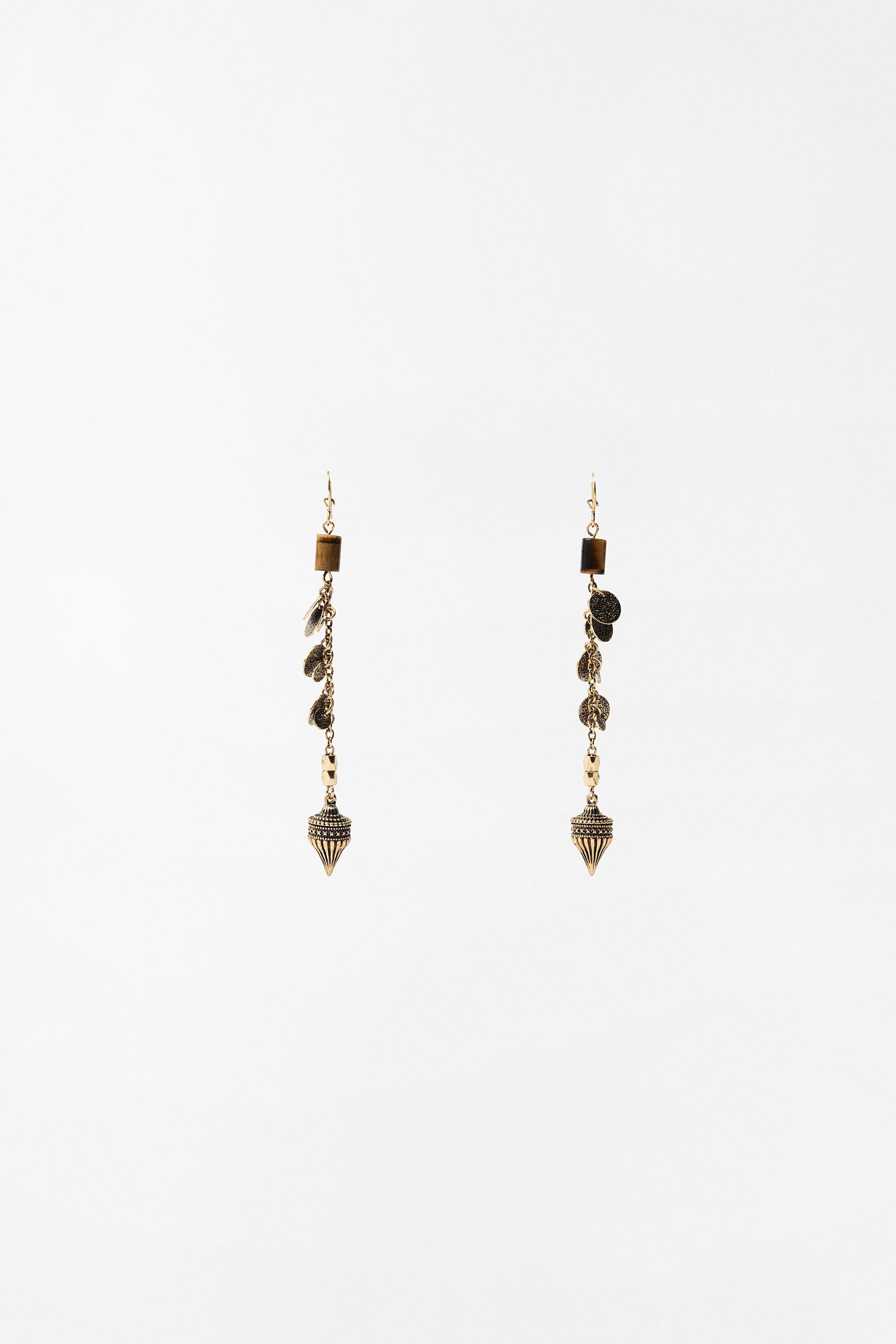 DROP STONE CHARM EARRINGS Product Image