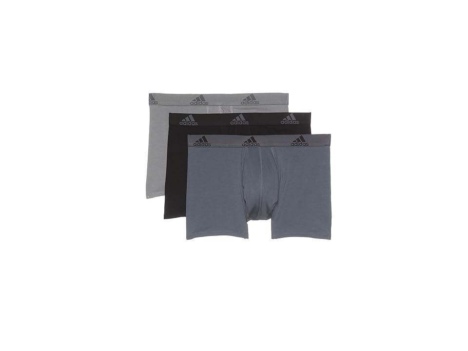 adidas Stretch Cotton Trunk 3-Pack (Onix Grey/Black/Grey) Men's Underwear Product Image