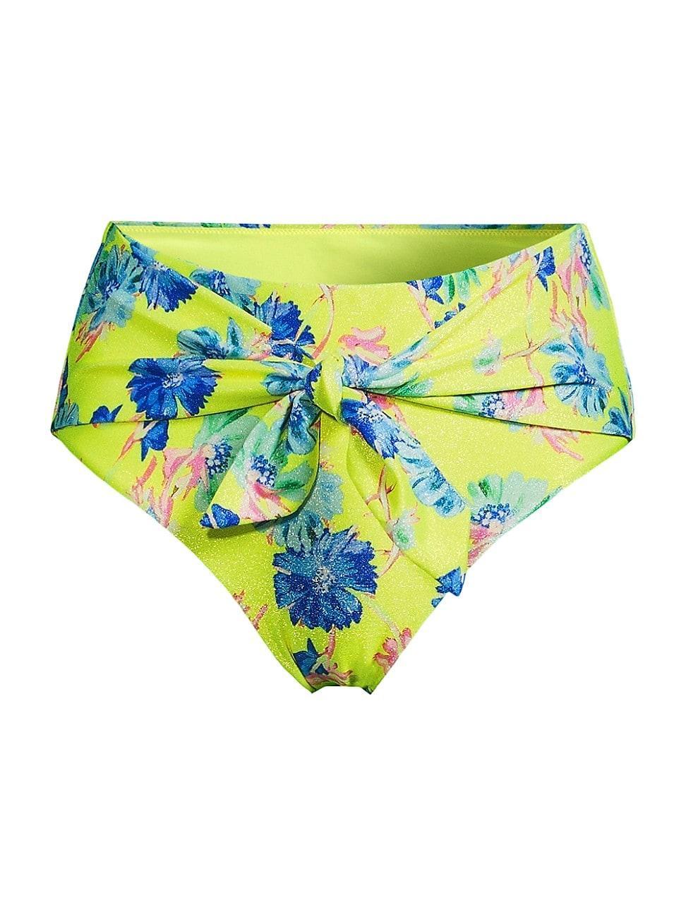 Womens Floating Cosmos Floral Tie-Front Bikini Bottoms Product Image