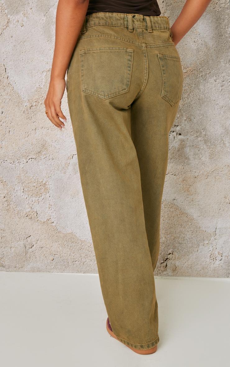 Petite Vintage Oil Wash Low Waist Wide Leg Jeans Product Image