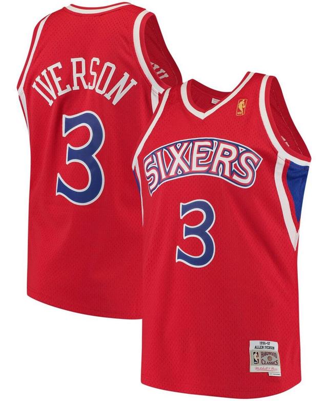 Mens Allen Iverson Red Philadelphia 76Ers 1996-97 Hardwood Classics Swingman Jersey - Red Product Image