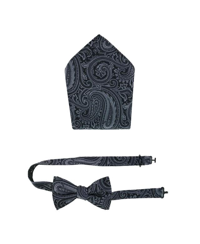 Trafalgar Mens Sobee Paisley Silk Bow Tie & Pocket Square Set Product Image