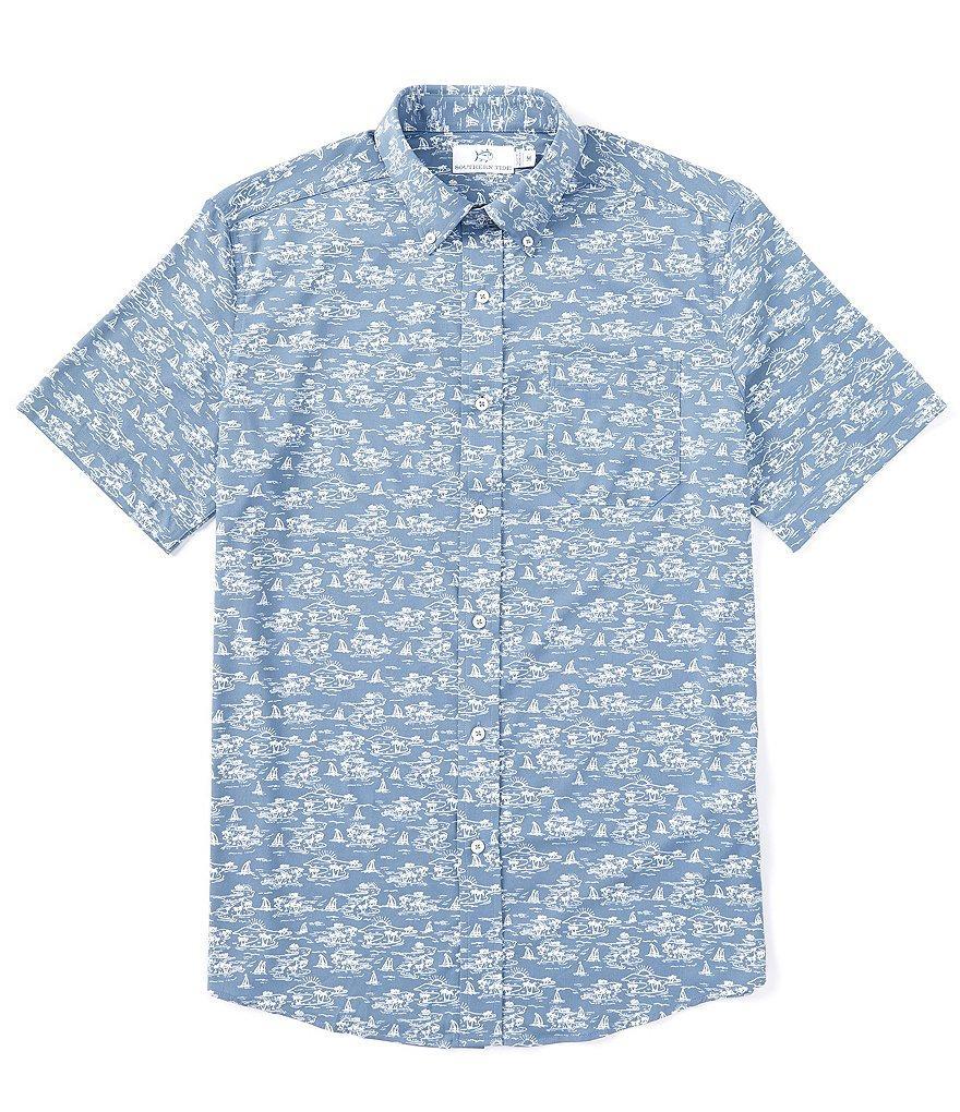 Southern Tide Brrr° Intercoastal Sunset Beach Woven Short Sleeve Sport Shirt Product Image