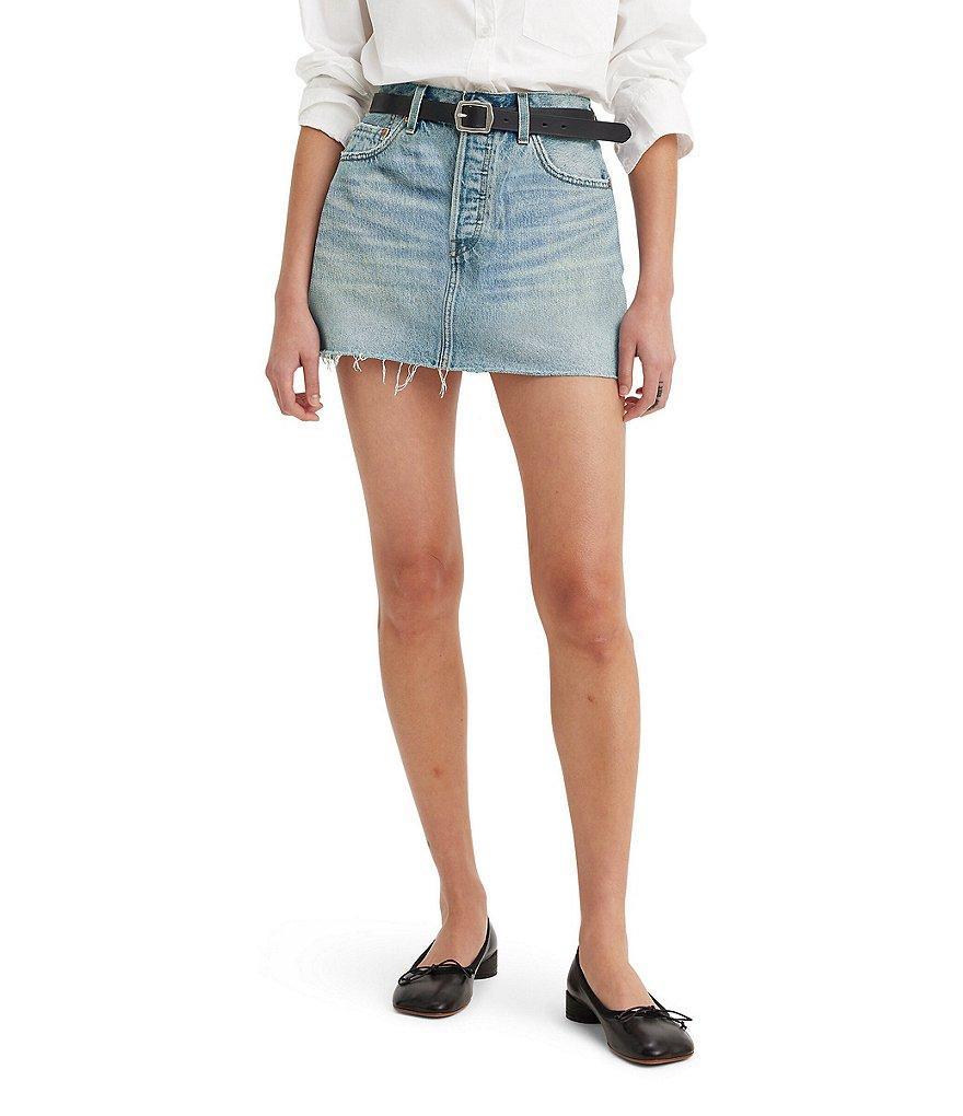 Levi's® Icon Mid Rise Raw Hem Denim Mini Skirt Product Image