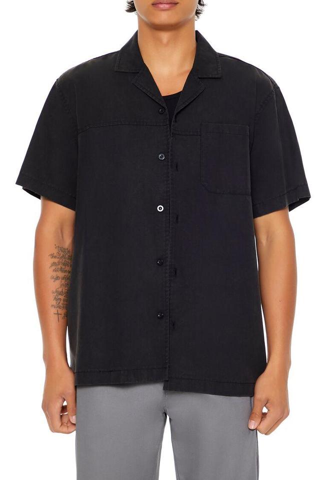 Washed Cuban-Collar Shirt | Forever 21 Product Image