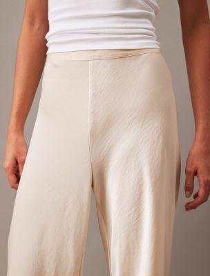 Crushed Satin Wide Leg Pants Product Image