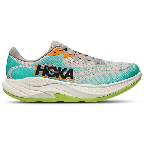 HOKA Mens Rincon 4 - Running Shoes White/Electric Aqua/Cosmic Grey Product Image