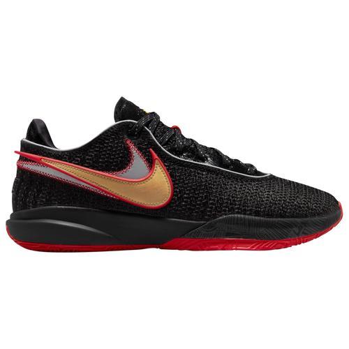 Nike Mens Lebron James Nike Lebron XX - Mens Basketball Shoes Black/White/Metallic Gold Product Image