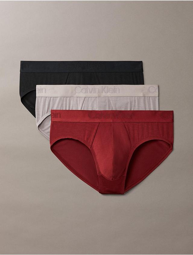 Calvin Klein Mens CK Black 3-Pack Hip Brief - Black - S Product Image