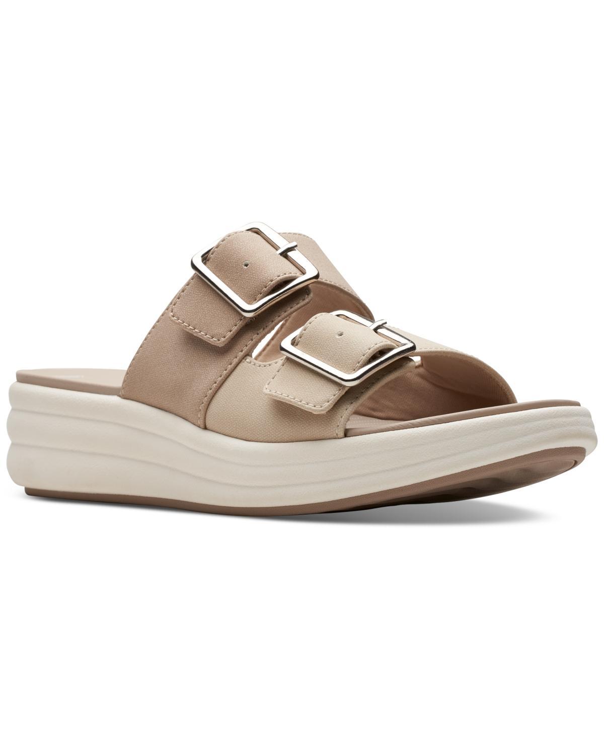 Clarks Womens Drift Buckle Slip-On Slide Wedge Sandals Product Image