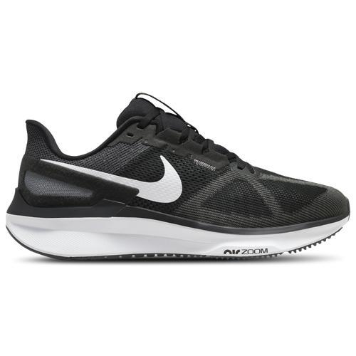 Nike Mens Nike Air Zoom Structure 25 Wide - Mens Running Shoes Black/White/Iron Grey Product Image